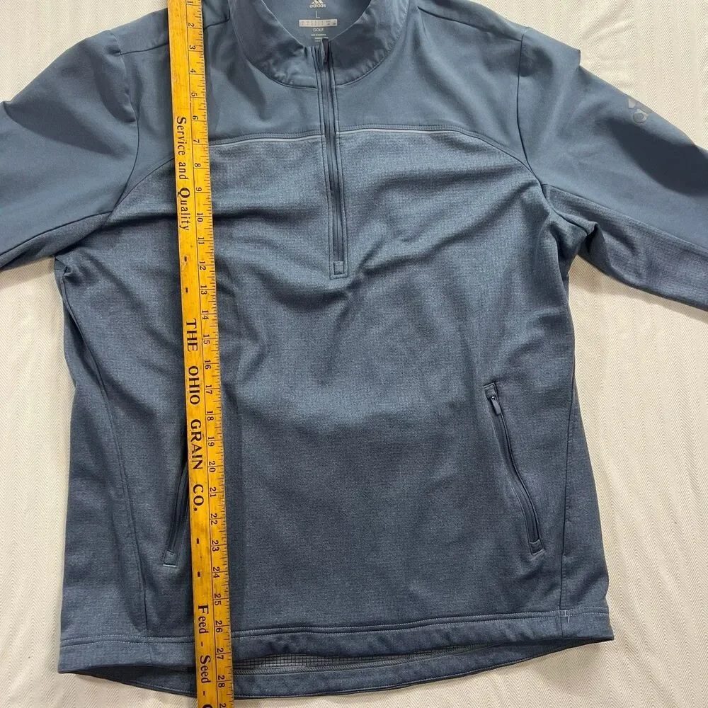 Adidas Mens Quater Zip Golf  Pullover‎ Blue Gray Color Size Large Activewear